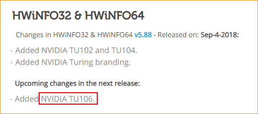 HWinfo 5.88 Release Notes (Auszug)